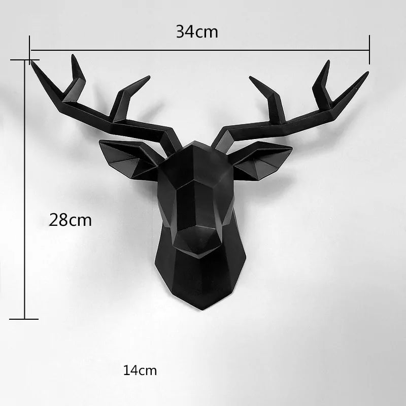 Modern 3D Deer Head Wall Sculpture: Home Decor Accent