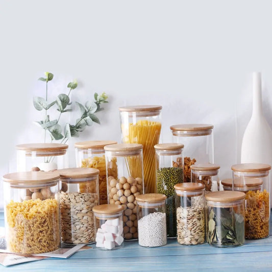Bamboo-Covered High Borosilicate Glass Food Storage Containers