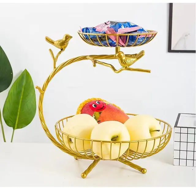 Gold Bird Nest Feng Shui Fruit Plate