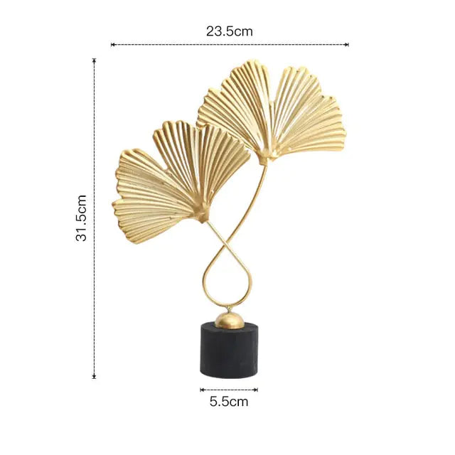 Nordic Gold Ginkgo  Leaves Sculpture