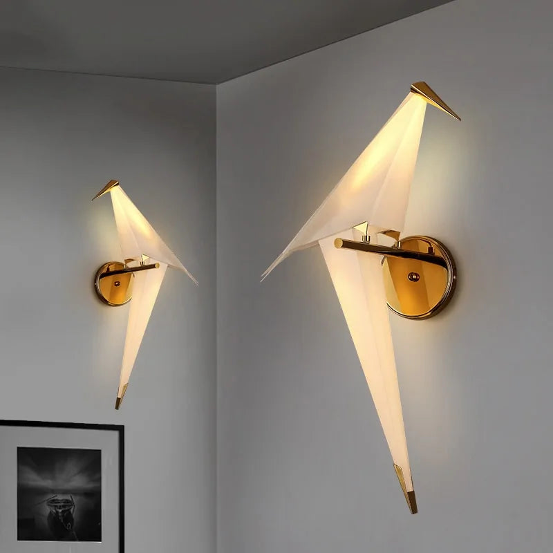 LED Origami Paper Crane Wall Lamp