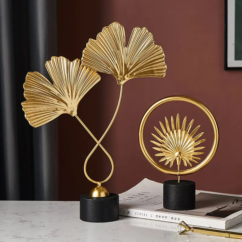 Nordic Gold Ginkgo  Leaves Sculpture