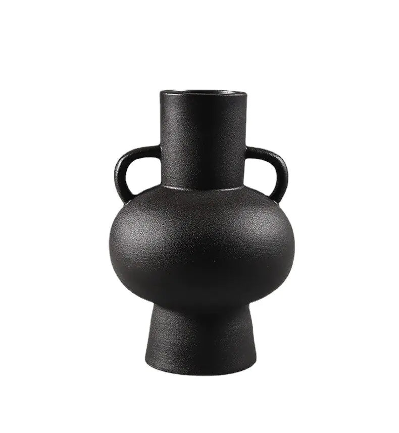 White and Black Ceramic Vases